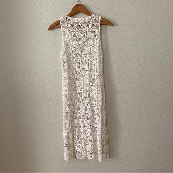 Johnny Was Cotton Crocheted White Beach Dress - Picture 7 of 7